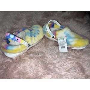 Crocs Classic Clog Fur Sure slip on slides for strap and logo strap Rare US M11